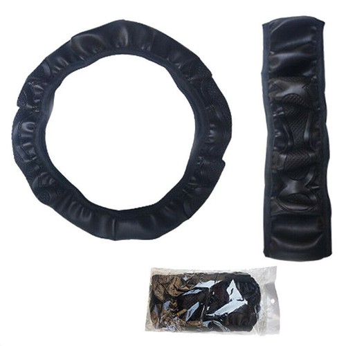 Microfiber Leather Car Steering Wheel Cover Breathable Anti Slip Accessories 15" - Afbeelding 4 van 12