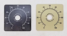 Lot of 2 vintage Clarostat Dial Back Plate Potentiometer Audio 0-100 Black Gold