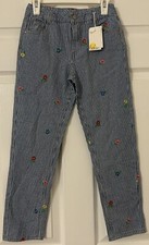 NWT Boden Girls Jeans Size 8Y 128cm Floral Embroidered Indigo G3593