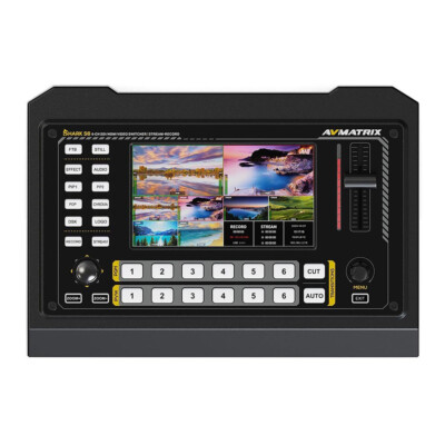 AVMATRIX Shark S6 6-Channel HDMI Camera Video Switcher Mixer Panel 5'' FHD Screen