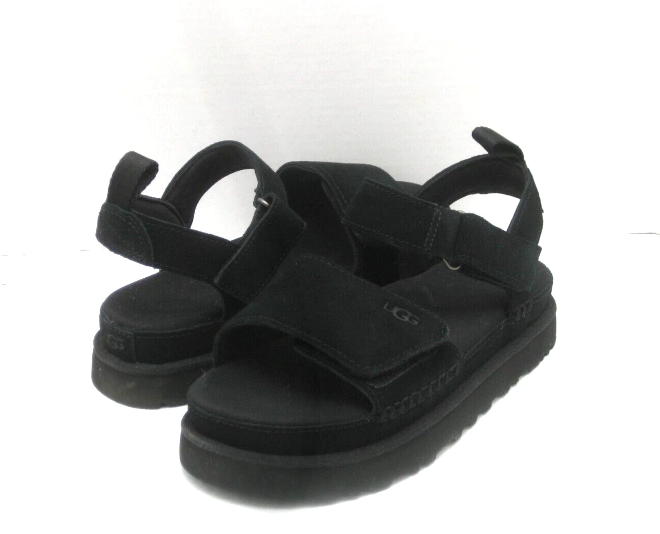 UGG GOLDENS SANDALO DONNA PELLE SCAMOSCIATA NERO US 9 UK 7 EU 40