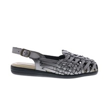 Softspots Tobago 953593 Womens Gray Leather Slingback Flats Shoes