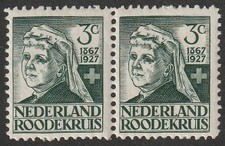 93) NETHERLANDS - NEDERLAND  3Ct. RED CROSS 1927 PAIR  MNH-POSTFRISCH PERFECT
