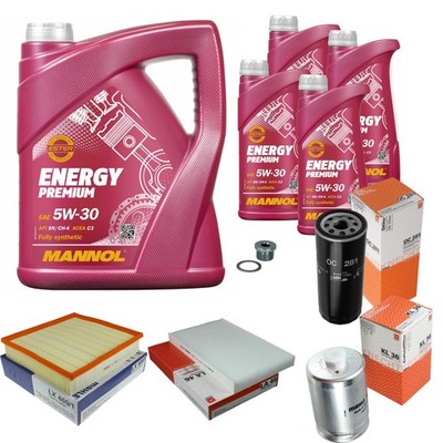 MAHLE Inspektionspaket 9L MANNOL 5W-30 Energy Premium für Audi A6 Avant S6 Plus