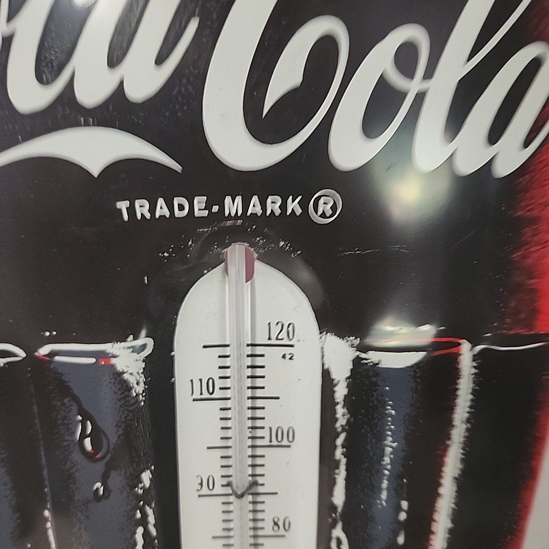 Vintage 1960's Coca Cola Bottle Tin advertising thermometer 29