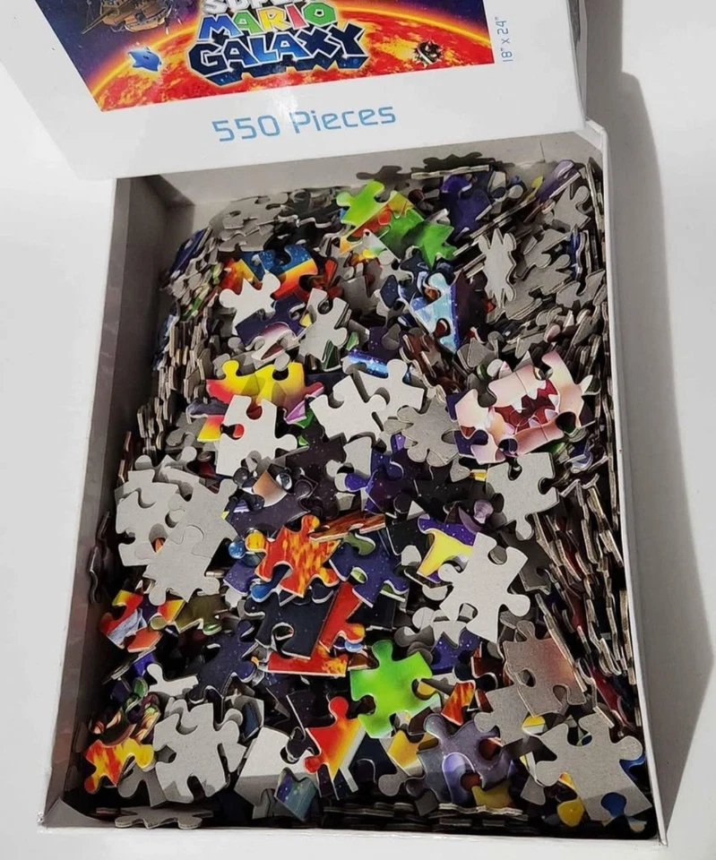 Super Mario Bros Galaxy Nintendo NES Collector’s Puzzle 550 piezas 18" x 24 Foto 4 de 4