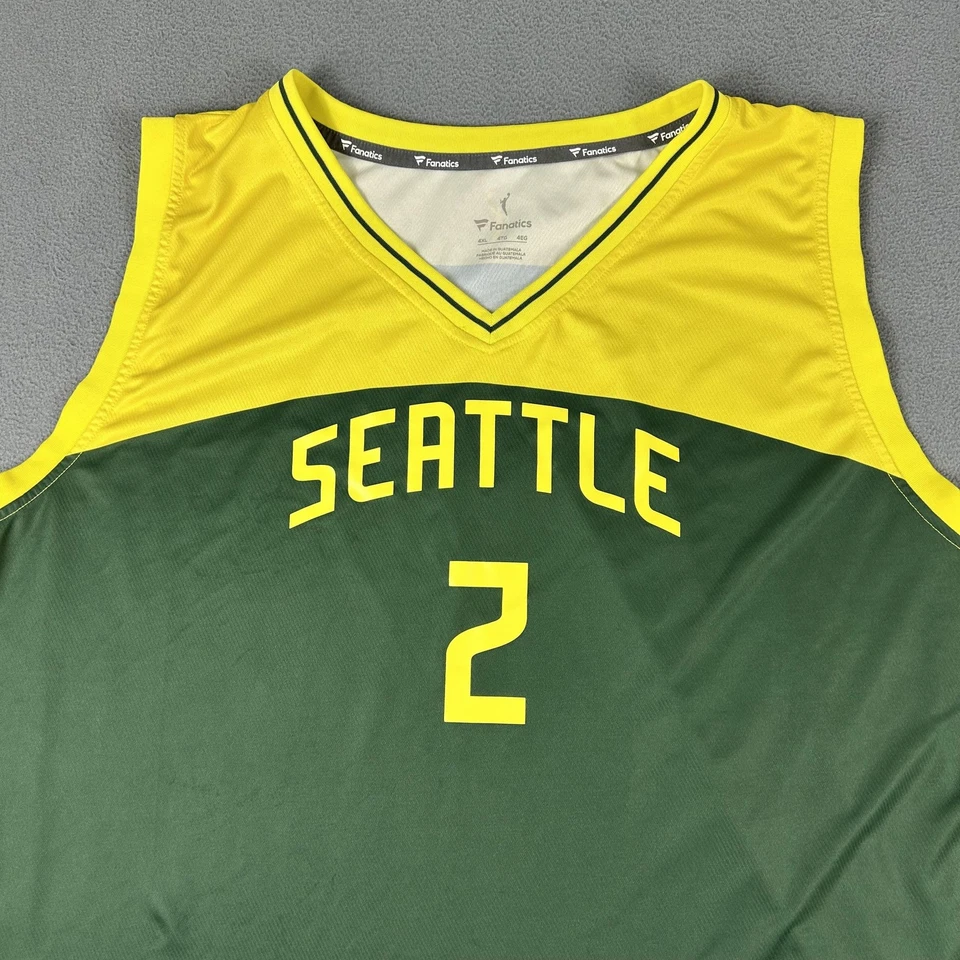 Camiseta deportiva Seattle Storm para hombre 4XL verde amarilla WNBA fanáticos del baloncesto Sundell 2 Foto 3 de 4