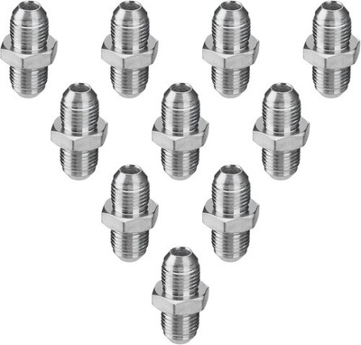 10Pcs Hydraulic Hose Adapter Fittings: 3/8'' JIC Male x 3/8'' JIC Male with Cover