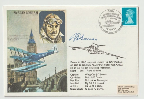 30/6/1976 UK GB Flown Cover - Sir Alan Cobham - HANDSIGNED