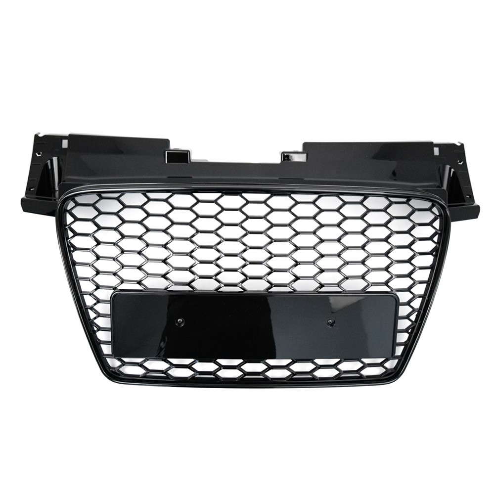 Front Bumper Center Honeycomb Mesh Grille Glossy Black For Audi TT