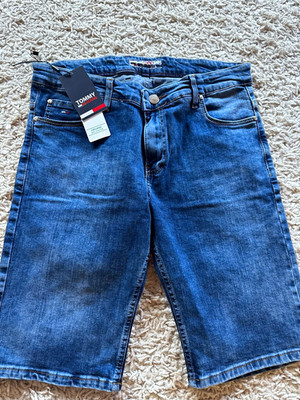 Tommy Hilfiger Denim Herren Jeans Blau Gr. M Five-Pocket Logo RV/Knopf