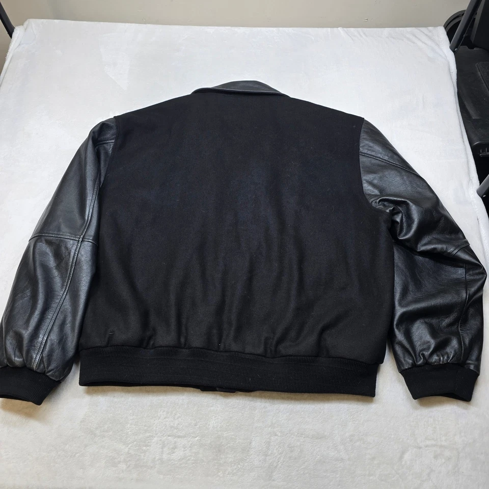 Browning Leather & Wool Jacket Mens 3XL Black Life Member Stag Classic Varsity - Image 3 of 4