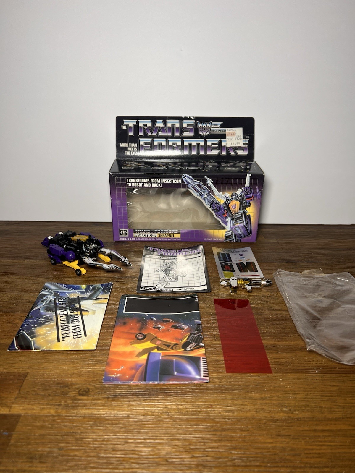Transformers Vintage 1985 Shrapnel - Complete *Unused Stickers and Accessories*
