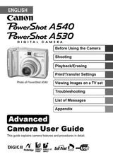 Canon POWERSHOT A530 A540 Digital Camera User Owner Instruction Manual