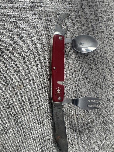 Vintage Colonial Prov USA Camper Pocket Knife Camping Hobo Spoon Fork Opener - Picture 2 of 5
