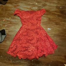 Windsor Womens Lace Mini Dress Size Small Dark Red Lace Sweetheart Neckline