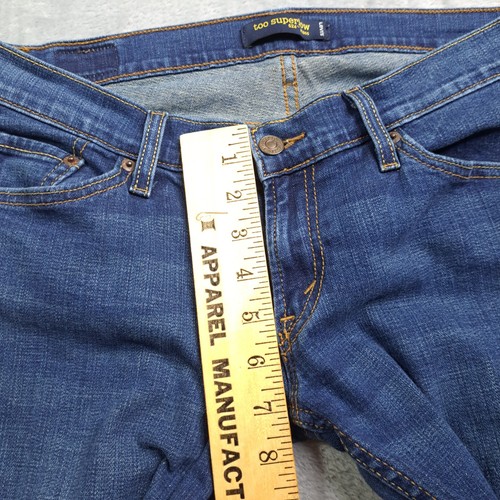 Jeans skinny Levi's 524 donna troppo bassi vita bassa taglia 9 lungo blu denim - Foto 10 di 13