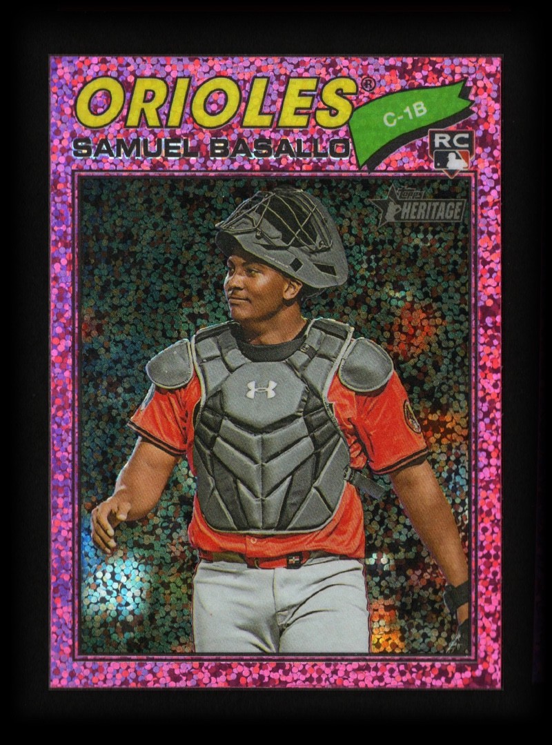 2026 Topps Heritage - Samuel Basallo #175 Chrome Pink Sparkle Refractor (RC)