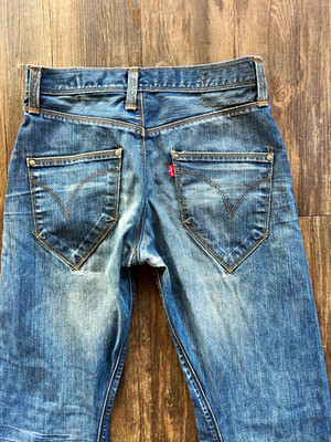 Levi's Engineered Jeans Mens Blue Medium Wash Straight Leg 5-Pocket Button Zip