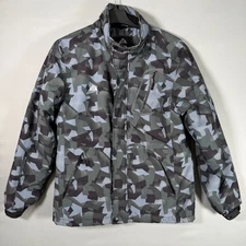 MOERDENG S Women's Waterproof Ski Jacket Warm Winter Snow Coat Blue/Black Camo