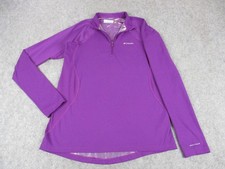 Columbia Shirt Womens Large Purple Omni Heat 1/4 Zip Thermal Base Layer Hiking