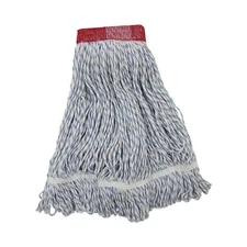 Boardwalk 553 Rayon/Poly Wide Floor Finish Mop Head - L, WT/BL (12/Carton) New
