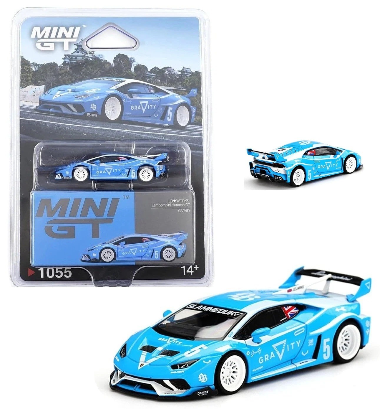 Mini GT 1:64 LB WORKS Lamborghini Huracán GT GRAVITY Blue Model