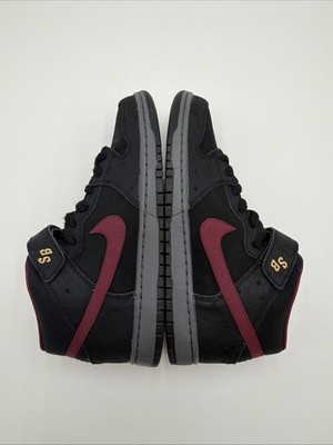 Nike Dunk Mid Pro SB Black Cherrywood Red Grey 2013 Size 11 Brand