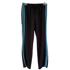 Pink Punch Womens Sz M Polyester Black W/ Blue Stripe Elastic Waist Made In USA