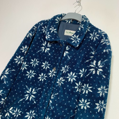 L. L. Bean Women Fleece Jacket Button Blue Size L - Picture 2 of 6