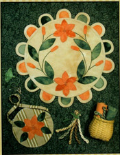 Lilies In the Field Round Wool Penny Rug Pattern Folk Art Primitive