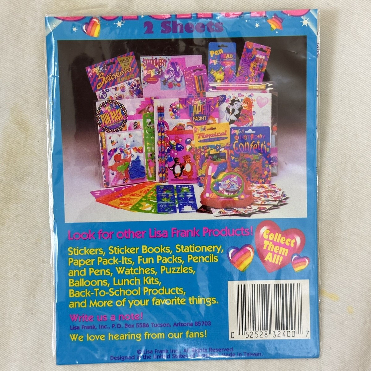 Vintage 90s' Lisa Frank Jumbo FLOWER POWER Hippie Love VW Van Bus