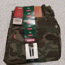 Levi Strauss Youth Camo Joggers Sz 14 Slim Fit Green New With Tags