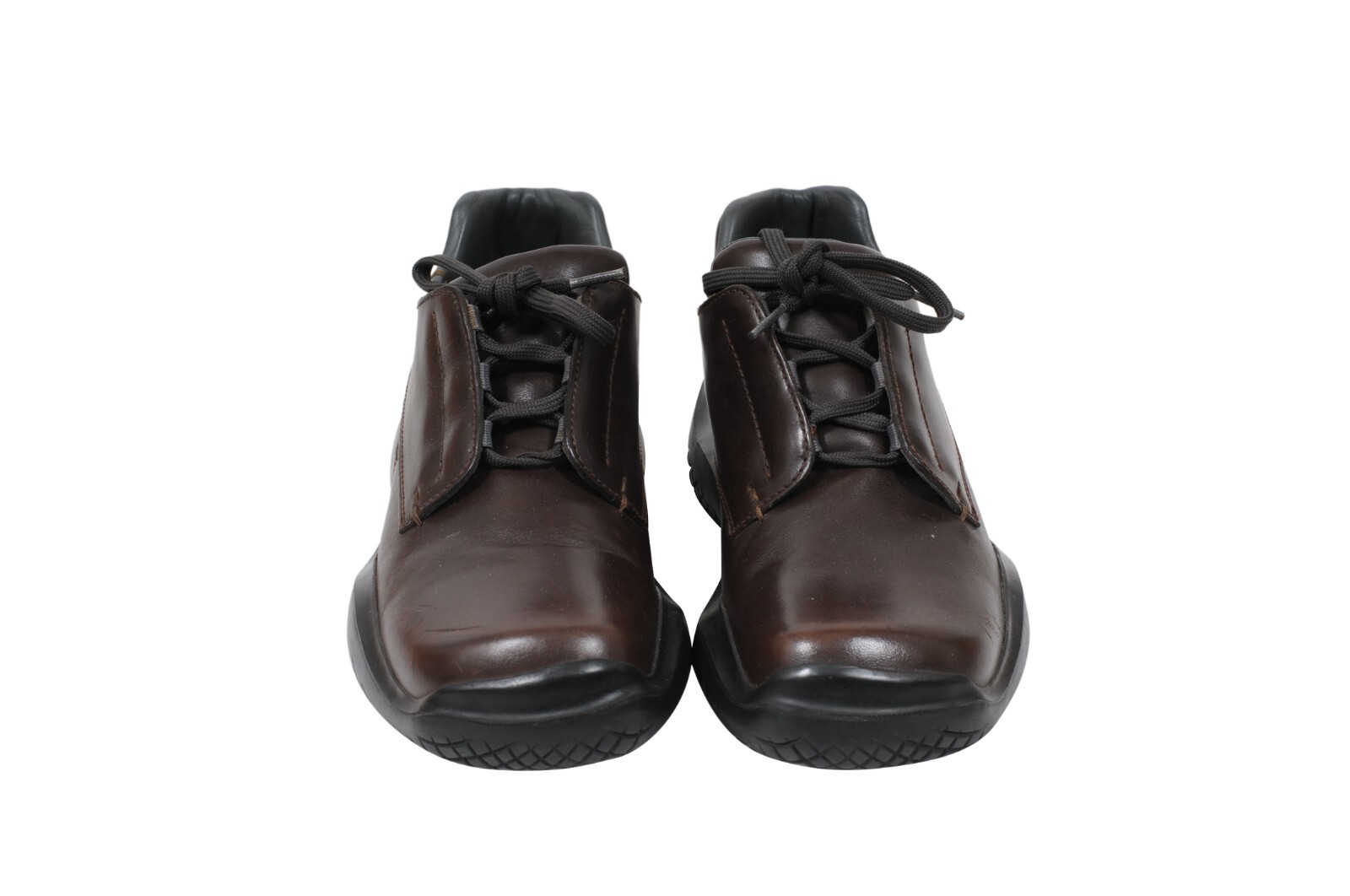 SAOLA Prada Uomo Vintage Chunky Derby US 7 UK 6 Pelle Marrone AW99 Vibram Punta Quadrata