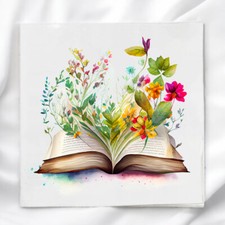 Book Lover Fabric Panel for Quilting Sewing Crafting Quilt Block Square