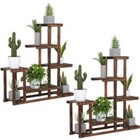 2 Pcs Blumenregal Balkon Pflanzentreppe Blumentreppe Blumenbank Pflanzregal Holz