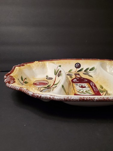 D'Lusso Designs Ceramic Serving Platter 3-Section for Hors d'oeuvres - Picture 12 of 20