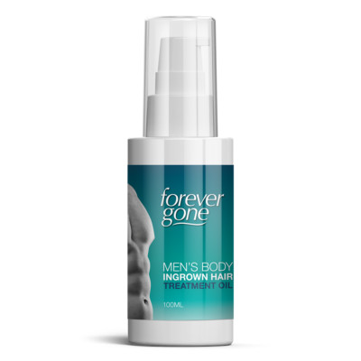 FOREVER GONE MENS BODY INGROWN HAIR TREATMENT OIL   NO SHAVING RASH RED