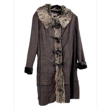 Vintage 70s 90s Brown Faux Fur Penny Lane Coat Size 1x