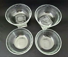 4 Vintage Corning Pyrex Scalloped 3 Ring/ Pyrex Glass 464 Custard Cups 10 oz