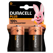 Batterie Pile Monouso Duracell Plus 100, torcia "D", 2 pz