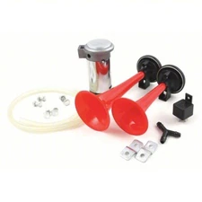 Fiamm Air Horn 66020 12V DC Full Tone 135 dB Red Black 2 Horns Electric Powered