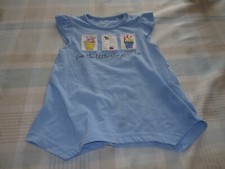  Shirt - Tunika Gr.92 blau mit niedlichen Applikationen Zipfelsaum Topolino 