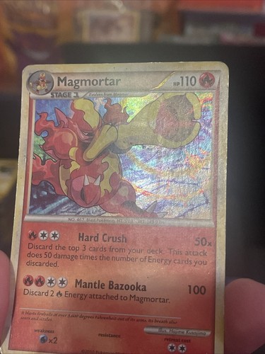Pokemon Karte Magmortar 2/95 Holo Rare Heartgold & Soulsilver Unleashed Played - Bild 6 von 19