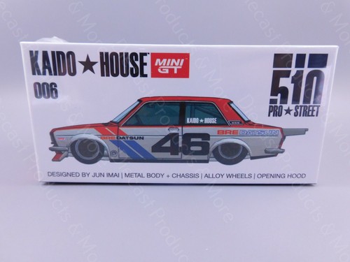 MINI GT KHMG006 Kaido House Datsun 510 Pro Street BRE #46 1/64 - Versione 2 Bianco Opaco - Modellino Diecast