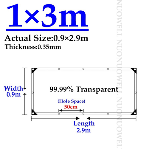 Lona PVC Transparente 0.35mm 99.9% Balcón Impermeable Valla Red Impermeable - Imagen 15 de 40