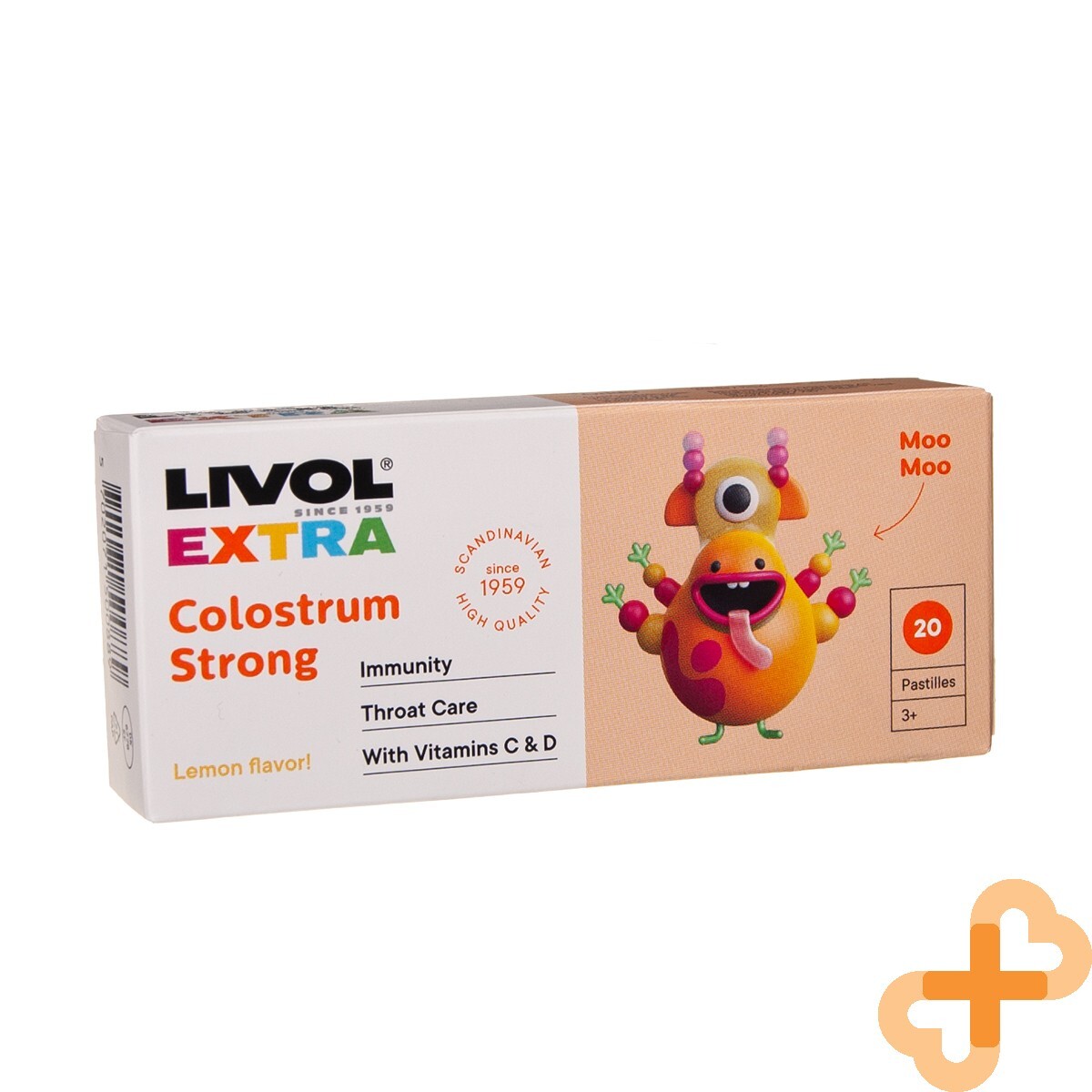 LIVOL Extra Colostrum Strong Lozenges for Throat Immunity Vitamin C 20 Pastilles