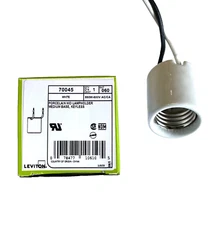 Leviton 70045  Porcelain Keyless Lampholder Socket 4KV Pulse Rated Medium Base