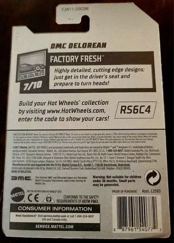 Hot Wheels 2018 DMC DeLorean Gray HW Factory Fresh #7/10 *WHEEL ERROR* *NEW* - Picture 2 of 4