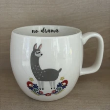 No Drama Llama Coffee Mug Cup Opalhouse Porcelain Ceramic Floral White